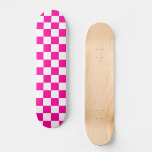 Kontrollerad Neon Rosa och White Mini Skateboard Bräda 18,5 Cm
