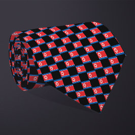 Kontrollerad Nordkorea Flagga Mönster Slips