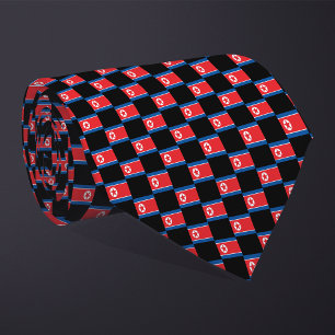 Kontrollerad Nordkorea Flagga Mönster Slips