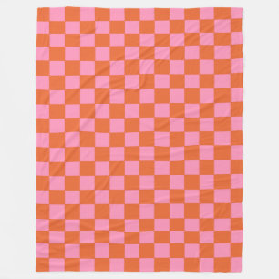 Kontrollerad Orange och Rosa Fleecefilt