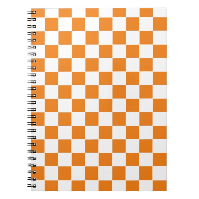 Kontrollerad Orange och vitt Anteckningsbok (Framsidan)