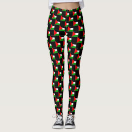 Kontrollerad Palestina Flagga Mönster Leggings