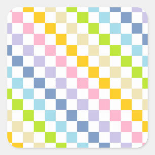 Kontrollerad Pastel Rainbow Fyrkantigt Klistermärke