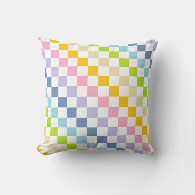 Kontrollerad Pastel Rainbow Kudde (Framsida)
