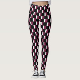 Kontrollerad Qatar Flagga Mönster Leggings