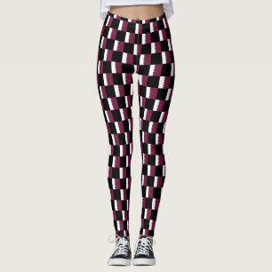 Kontrollerad Qatar Flagga Mönster Leggings