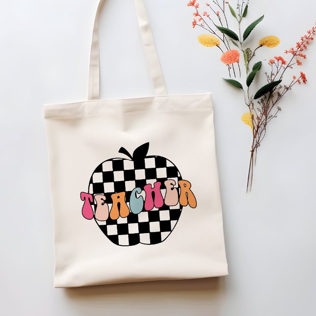 Kontrollerad registreringsskylt för Apple Teacher  Tygkasse (Skapare uppladdad)