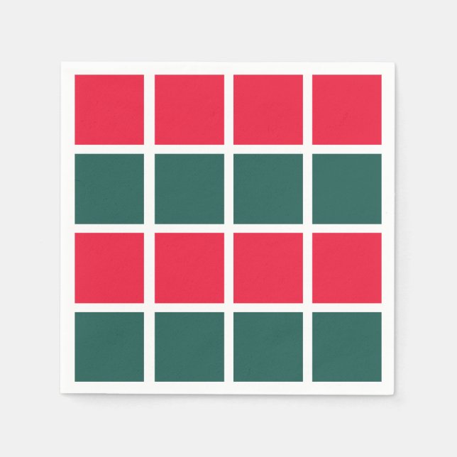 Kontrollerad röd Grönt Party Pappersservett (Framsidan)