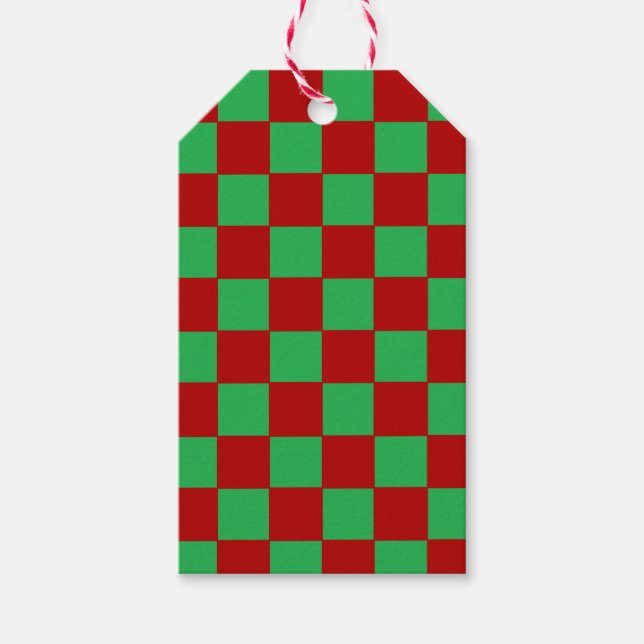 Kontrollerad röd och Grönt Presentetikett (Framsidan)