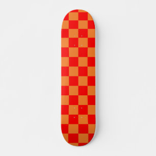 Kontrollerad röd Orange i Mönster Mini Skateboard Bräda 18,5 Cm