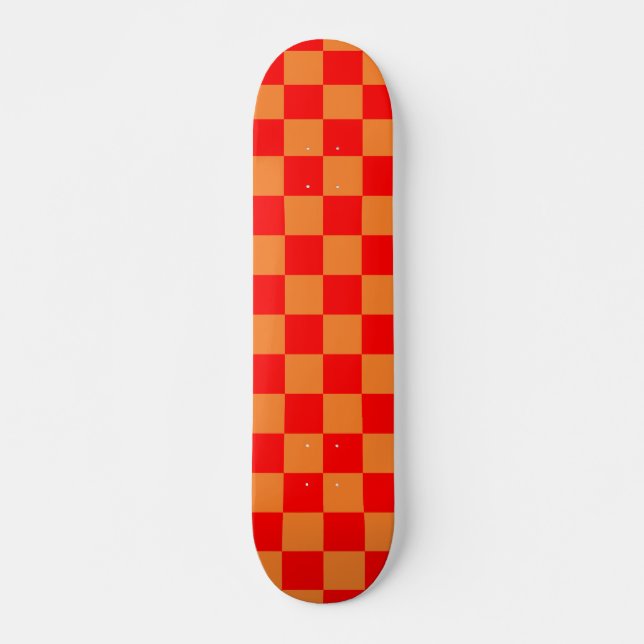 Kontrollerad röd Orange i Mönster Mini Skateboard Bräda 18,5 Cm (Framsida)