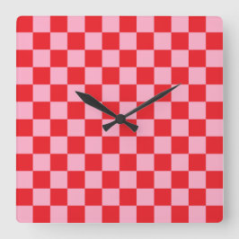 Kontrollerad Rosa och röd Fyrkantig Klocka