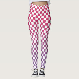 Kontrollerad Rosa till Lila Gradient Mönster Leggings