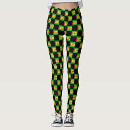 Kontrollerad São Tomé och Príncipe Mönster Leggings