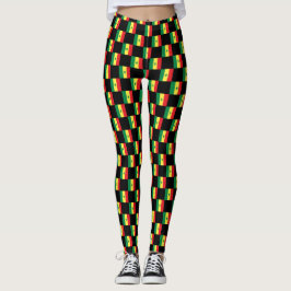 Kontrollerad Senegal Flagga Mönster Leggings