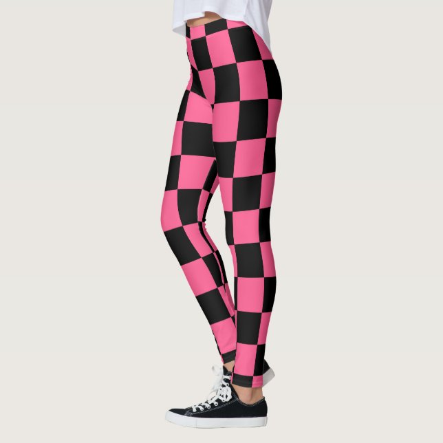 Kontrollerad Shock rosa och svart Leggings (Vänster)