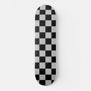 Kontrollerad svart & grå pläd mini skateboard bräda 18,5 cm