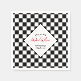 Kontrollerad svartvit studentfest pappersservett