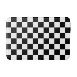 Kontrollerad svartvitt badrumsmatta