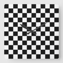 Kontrollerad svartvitt fyrkantig klocka