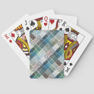 kontrollerad, tartan, plaid, klassisk, blå, vit casinokort