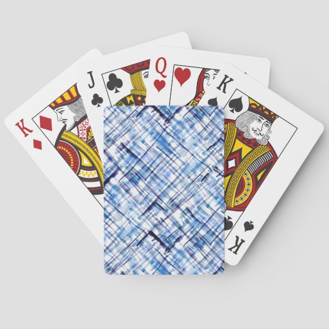 kontrollerad, tartan, plaid, klassisk, blå, vit casinokort (Baksidan)
