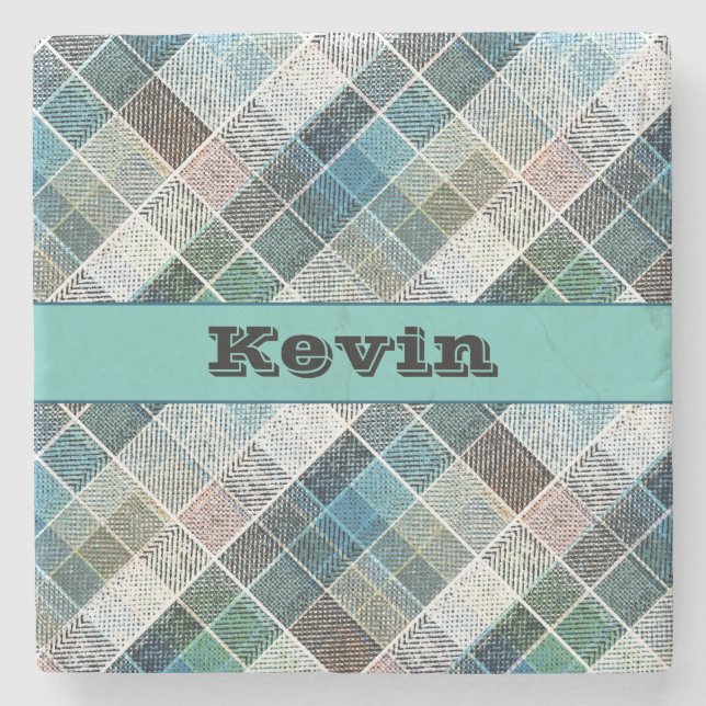 kontrollerad, tartan, plaid, klassisk,personlig stenunderlägg (Framsidan)