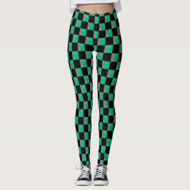 Kontrollerad Turkmenistan Flagga Mönster Leggings