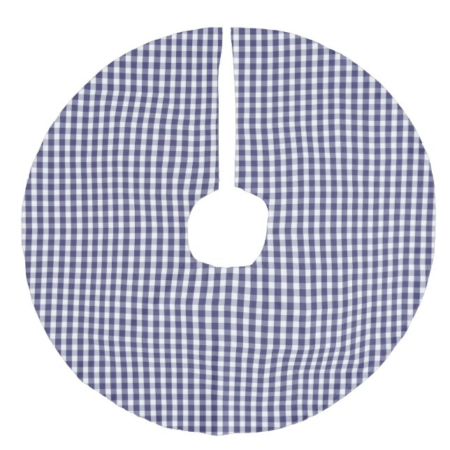 Kontrollerad USA flaggablått- och vitGingham Julgransmatta Fusklinne (Framsidan)