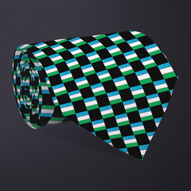 Kontrollerad Uzbekistan Flagga Mönster Slips (Skapare uppladdad)