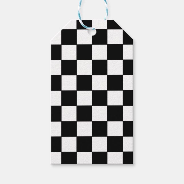 Kontrollerad vit och svart presentetikett (Framsidan)
