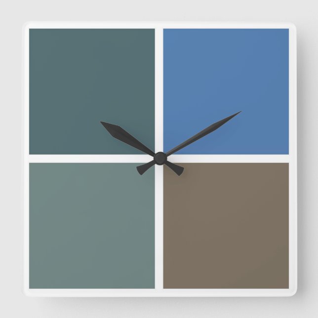 Kontrollerade Färger av Barbados Fyrkantig Klocka (Framsida)