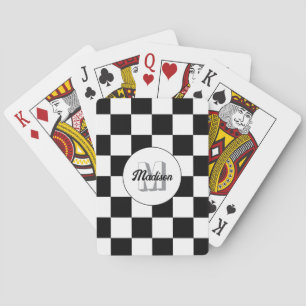 Kontrollerade fyrkanter, svart och vitt reflexmono casinokort