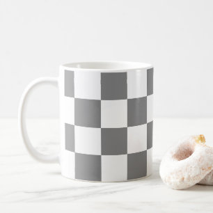 Kontrollerade kvadrater, Grått och vit geometrisk Kaffemugg