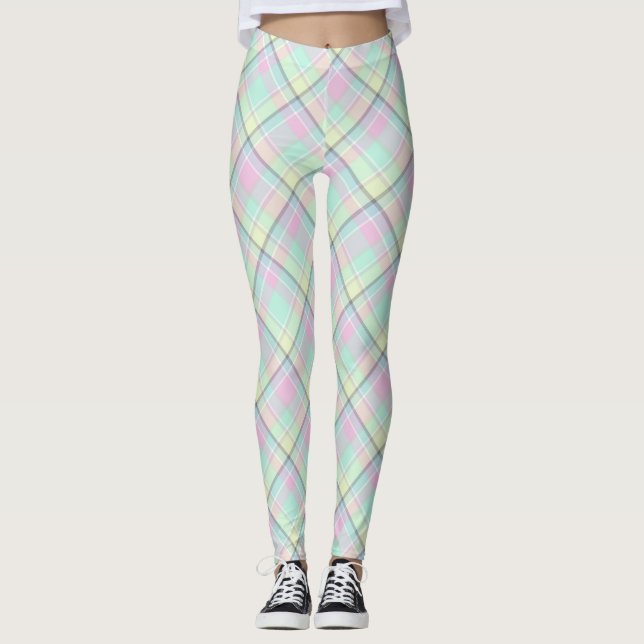 Kontrollerade mönster av karamel färg. leggings (Framsida)