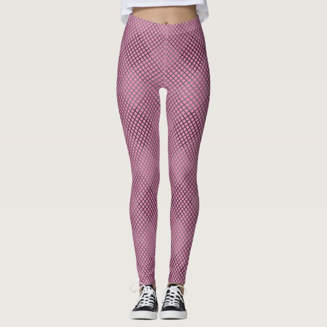 Kontrollerade mönster diagonalt på 2 ton med ludfä leggings (Framsida)