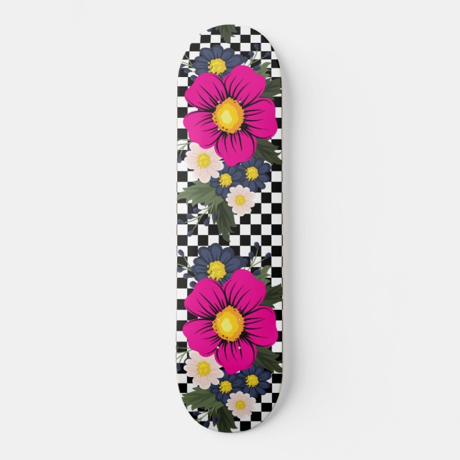 Kontrollerade och blommor mini skateboard bräda 18,5 cm (Framsida)