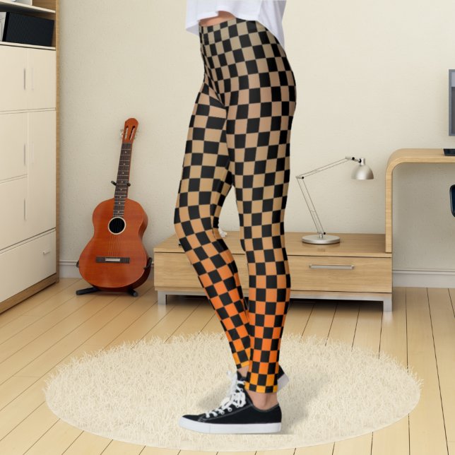 Kontrollerade Orange Sand Sunset Leggings (Skapare uppladdad)