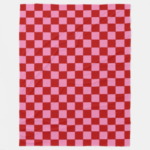 Kontrollerade Red- och Shock rosa Poker-kort Fleecefilt