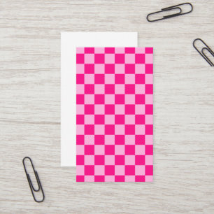 Kontrollerade rutor, ljusa geometriska shock rosa visitkort