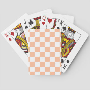 Kontrollerade rutor persienr, vit geometrisk orang casinokort