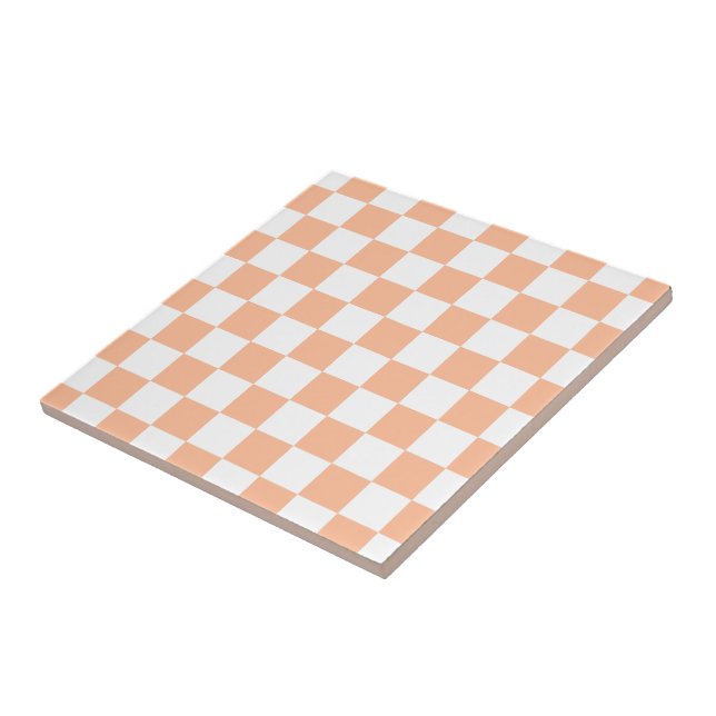 Kontrollerade rutor persienr, vit geometrisk orang kakelplatta (Sidan)
