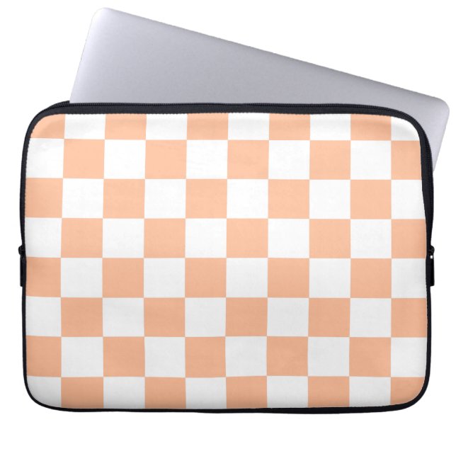 Kontrollerade rutor persienr, vit geometrisk orang laptop fodral (Framsidan)