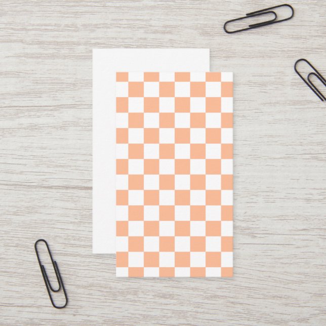 Kontrollerade rutor persienr, vit geometrisk orang visitkort (Fram/Back In Situ)