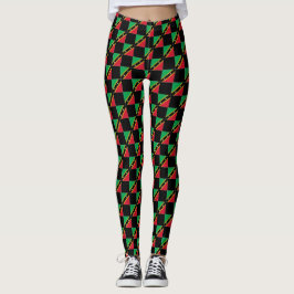 Kontrollerade Saint Kitts och Nevis Flagga Mönster Leggings