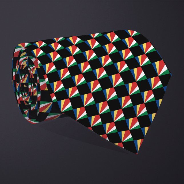 Kontrollerade Seychellerna Flagga Mönster Slips (Skapare uppladdad)