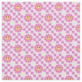 Kontrollerade Shock rosa Lutningsblommor med kvadr Tyg