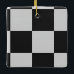 Kontrollerade svarta och vita fyrkanter eller ANPA Julgransprydnad Keramik<br><div class="desc">Kontrollerade fyrkantiga plattor med monoton grått stil i ett klassiskt mönster med korsstreck! Eller anpassa färg! Anpassa bakgrunden färg i den här designen! Om du vill välja en egen bakgrund färg klickar du på den blå knappen Redigera design. I designområdet letar du efter panelen lagrar på den lämnat sidan av...</div>