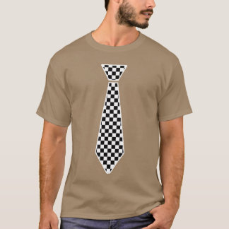 Kontrollerade Tävling Flagga Tie Cute Necktie Funn T Shirt