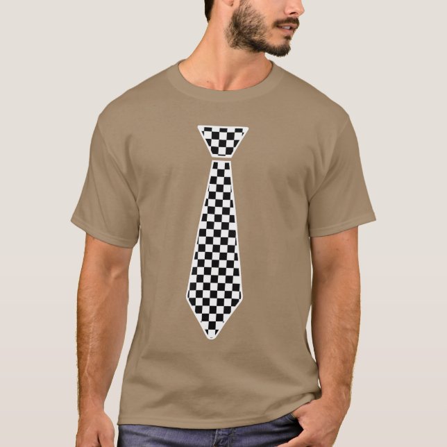 Kontrollerade Tävling Flagga Tie Cute Necktie Funn T Shirt (Framsida)